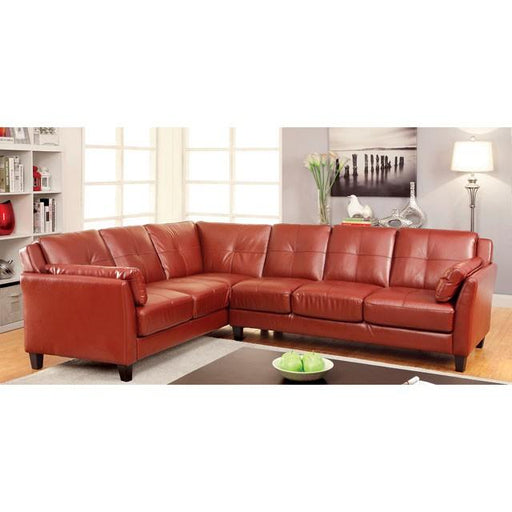 PEEVER Mahogany Red Sectional, Mahogany Red (K/D) Sectional FOA East