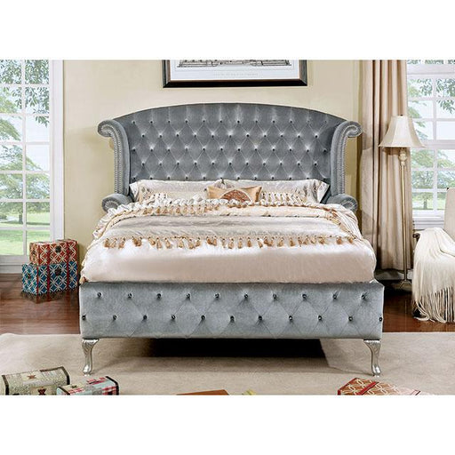 Alzir Gray Queen Bed Bed FOA East