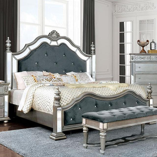Azha Silver/Gray Cal.King Bed Bed FOA East