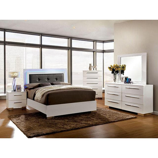 CLEMENTINE Glossy White Queen Bed Bed FOA East