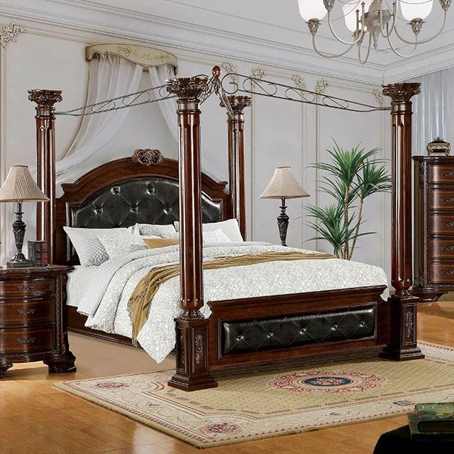 Mandalay Brown Cherry Queen Bed Bed FOA East