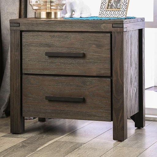 Rexburg Wire-Brushed Rustic Brown Night Stand Nightstand FOA East