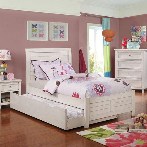 Brogan Antique White Twin Bed Bed FOA East