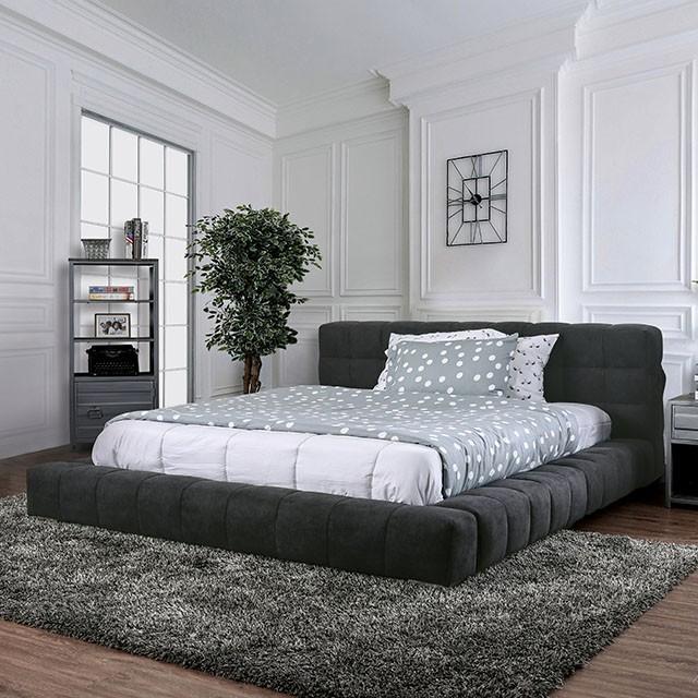 Wolsey Dark Gray Cal.King Bed Bed FOA East