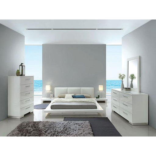 Christie Glossy White Queen Bed Bed FOA East