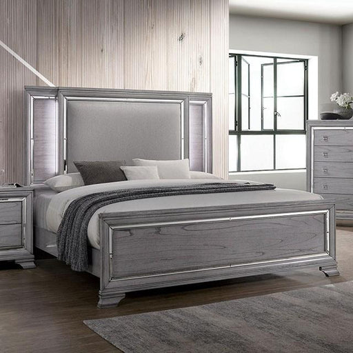 Alanis Light Gray Queen Bed Bed FOA East