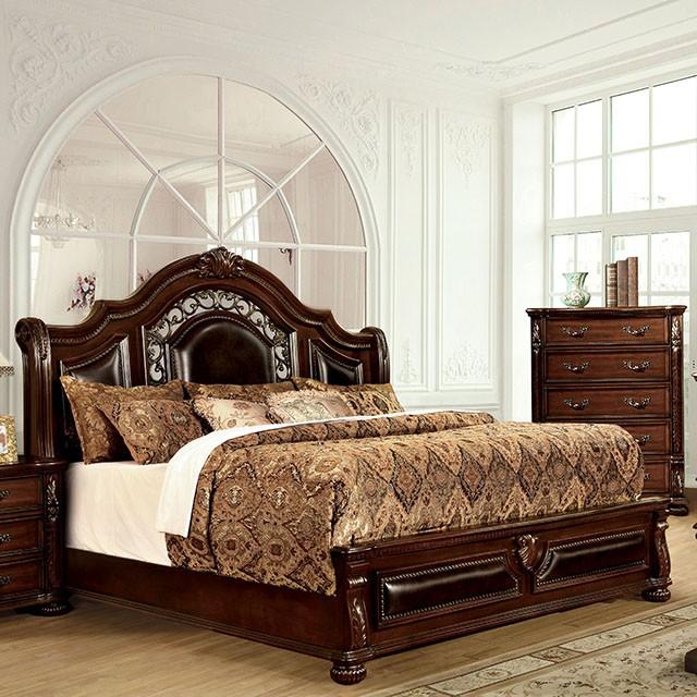 Flandreau Brown Cherry/Espresso E.King Bed Bed FOA East