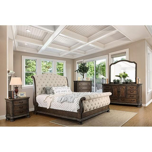 LYSANDRA Beige/Rustic Natural Tone E.King Bed Bed FOA East