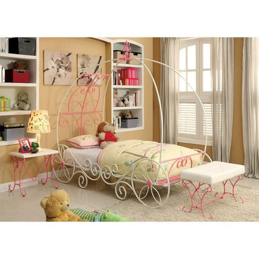 ENCHANT Pink/White Twin Bed Bed FOA East