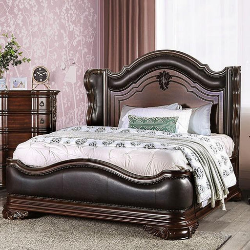 Arcturus Brown Cherry Queen Bed Bed FOA East