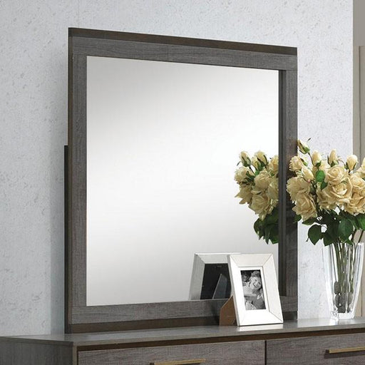 MANVEL Two-Tone Antique Gray Mirror Mirror FOA East