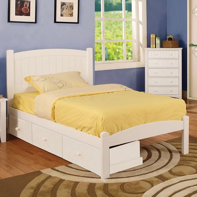 Caren White Twin Bed Bed FOA East