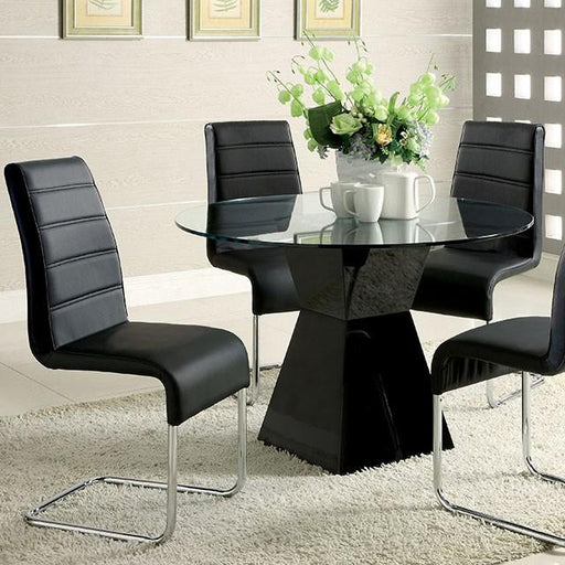 Mauna Black Round Dining Table Dining Table FOA East