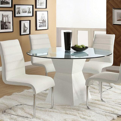 Mauna White Round Dining Table Dining Table FOA East
