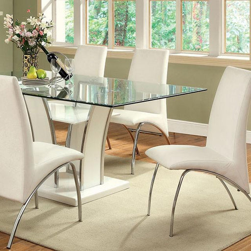 Glenview White/Chrome Dining Table Dining Table FOA East