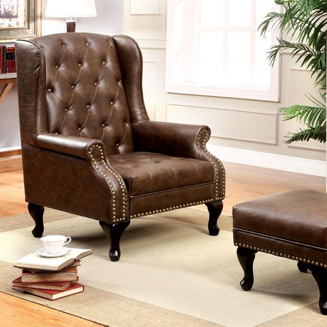 VAUGH Rustic Brown Accent Chair Accent Chair FOA East