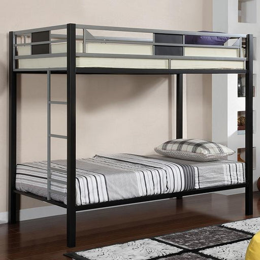 Clifton Silver/Gun Metal Twin/Twin Bunk Bed Bunk Bed FOA East