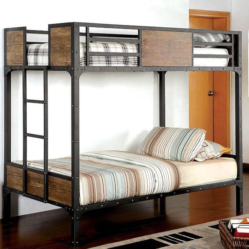CLAPTON Black Twin/Twin Bunk Bed Bunk Bed FOA East