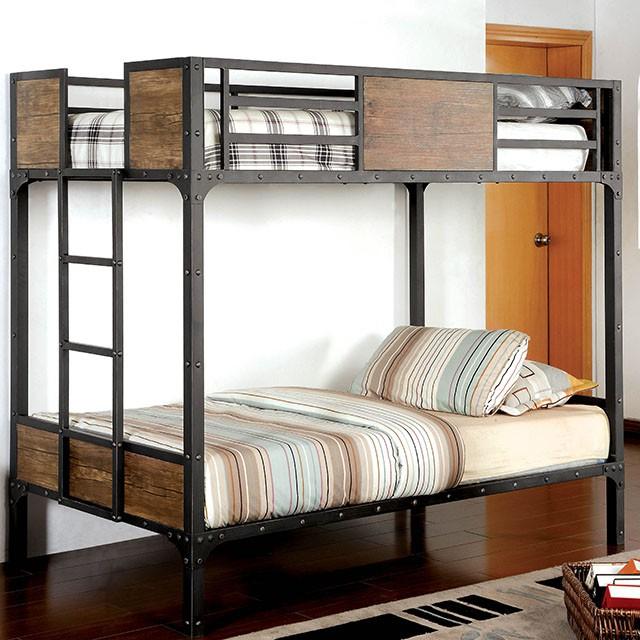 CLAPTON Black Twin/Twin Bunk Bed Bunk Bed FOA East