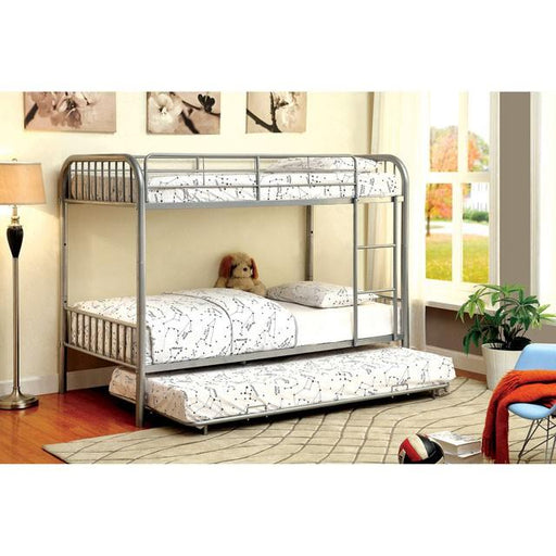 RAINBOW Silver Metal Twin/Twin Bunk Bed Bunk Bed FOA East