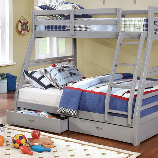 California III Gray Twin/Full Bunk Bed Bunk Bed FOA East