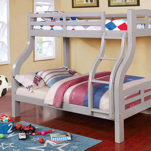 SOLPINE Gray Twin/Full Bunk Bed Bunk Bed FOA East