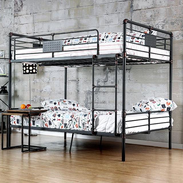 Olga I Antique Black Full/Full Bunk Bed Bunk Bed FOA East