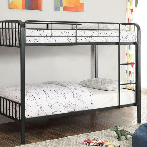 CLEMENT Black Metal Twin/Twin Bunk Bed Bunk Bed FOA East