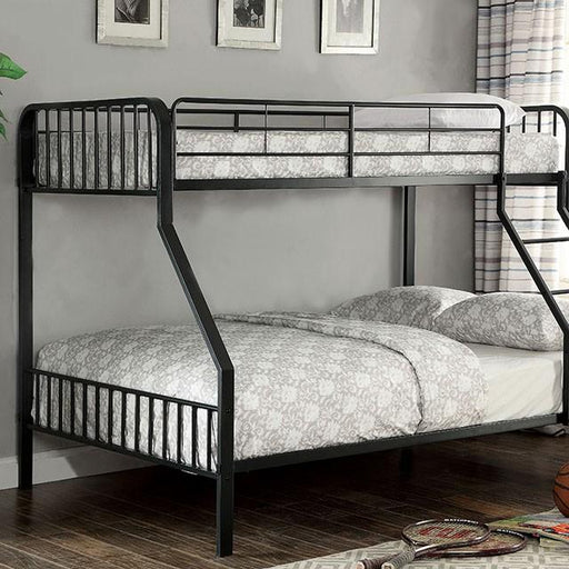 CLEMENT Black Metal Twin/Full Bunk Bed Bunk Bed FOA East