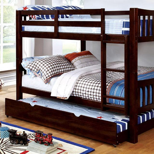 Cameron Dark Walnut Full/Full Bunk Bed Bunk Bed FOA East