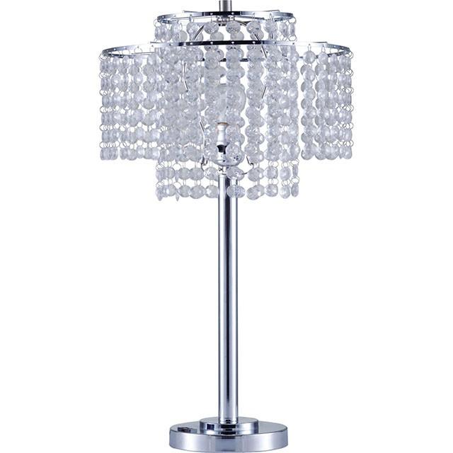 Kaitlyn Chrome 12"H Crystal Chrome Table Lamp Table Lamp FOA East