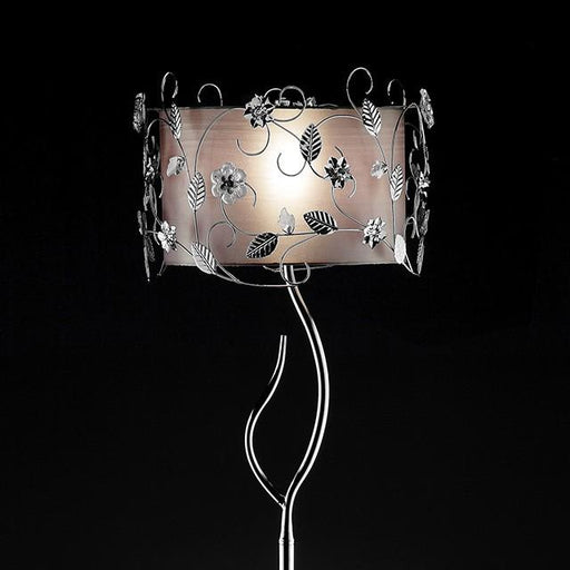 Elva Silver/Chrome Floor Lamp, Double Shade Floor Lamp FOA East