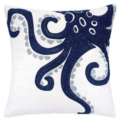 Maura White 20" X 20" Pillow, Octopus Pillow FOA East
