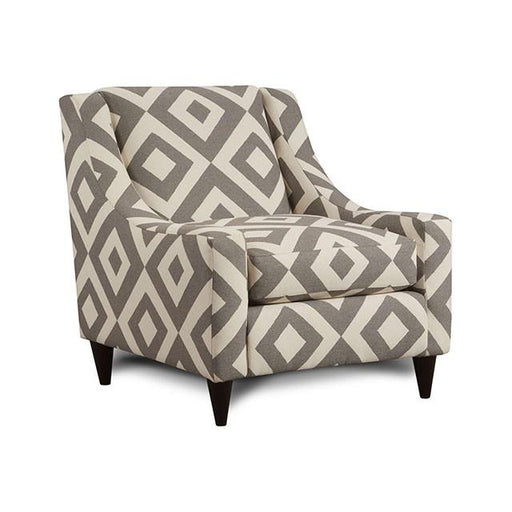 PARKER Ivory/Gray/Pattern Chair, Diamond Pattern Chair FOA East