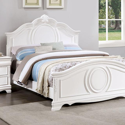ALECIA Twin Bed, White Bed FOA East