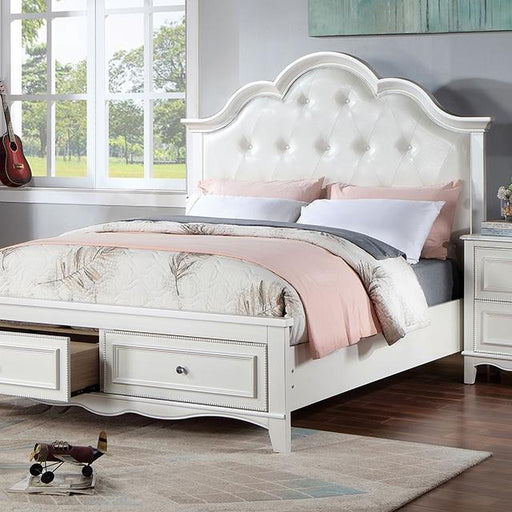 CADENCE Queen Bed, White Bed FOA East