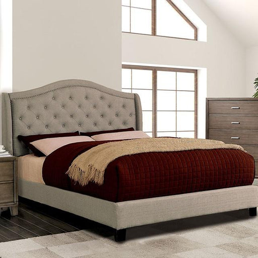 CARLY Queen Bed, Warm Gray Bed FOA East
