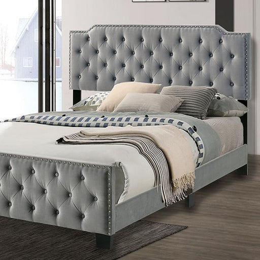 CHARLIZE Queen Bed, Gray Bed FOA East