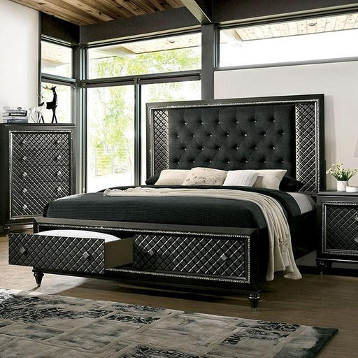 Demetria Metallic Gray Queen Bed Bed FOA East