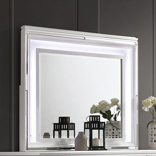 EMMELINE Mirror w/ LED Lights, White Mirror FOA East