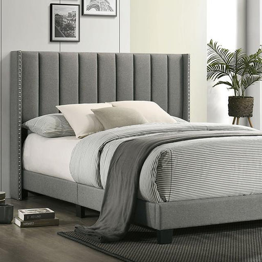 KAILEY Cal.King Bed, Light Gray Bed FOA East