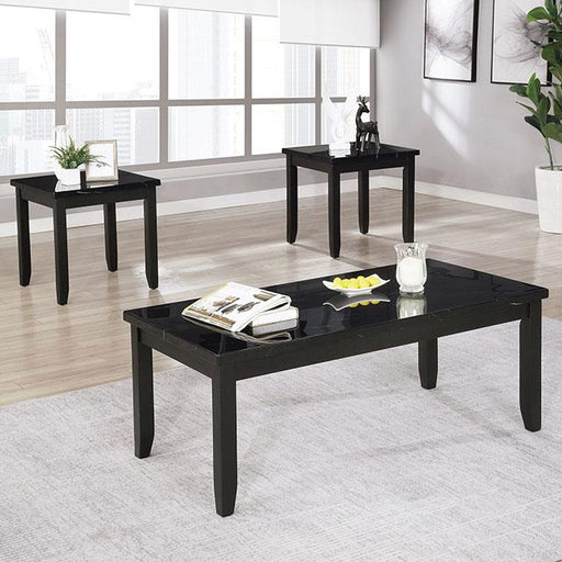 LODIVEA 3 Pc. Table Set, Black Table Set FOA East