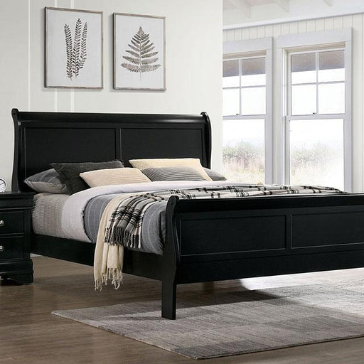 LOUIS PHILIPPE Cal.King Bed, Black Bed FOA East