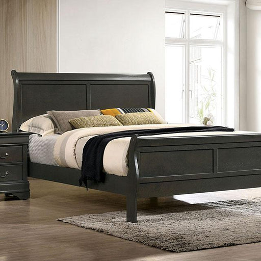 LOUIS PHILIPPE E.King Bed, Gray Bed FOA East
