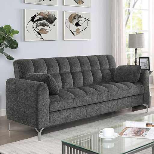 LUPIN Sofa w/ Pillows, Dark Gray Sofa FOA East