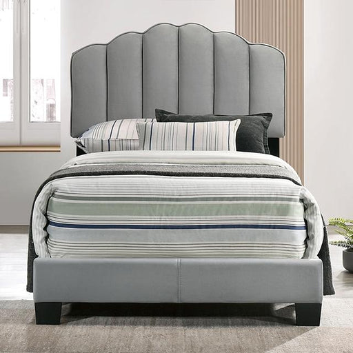 NERINA Twin Bed, Light Gray Bed FOA East