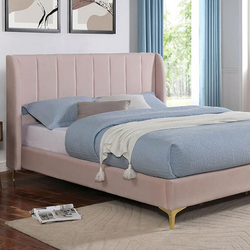 PEARL Queen Bed, Light Pink Bed FOA East