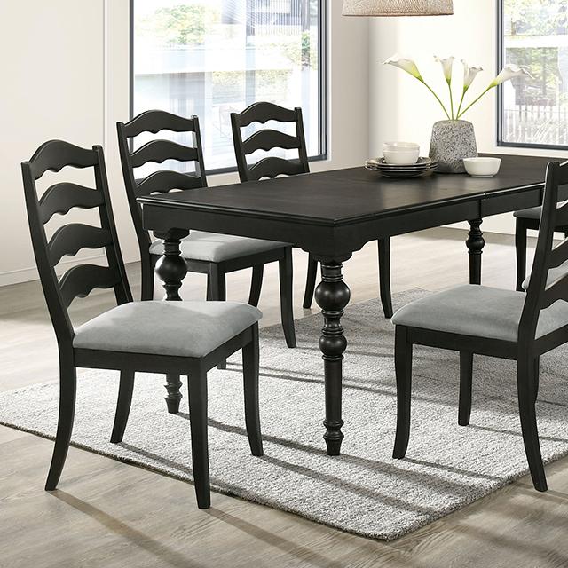 PHILIPSBURG Dining Table, Antique Black Dining Table FOA East