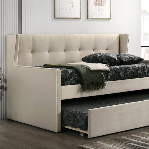 PIRENE Twin Daybed w/ Trundle, Beige Daybed FOA East