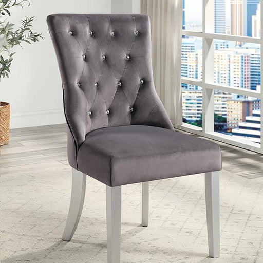 REGENSDORF Side Chair, Dark Gray (2/CTN) Dining Chair FOA East